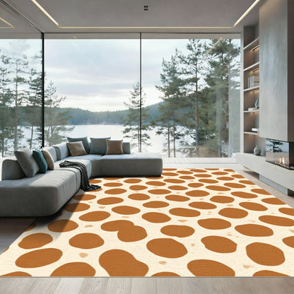 Modern Tan Giraffe Spot Rug