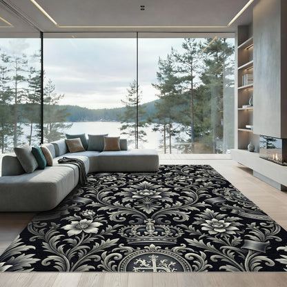 Regal Black Silver Regal Accents Rug