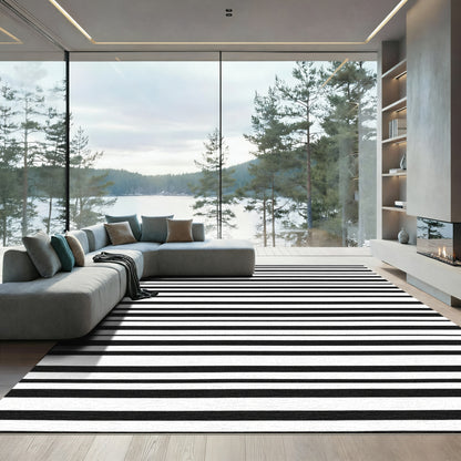 Bold Contrasting Stripes Rug
