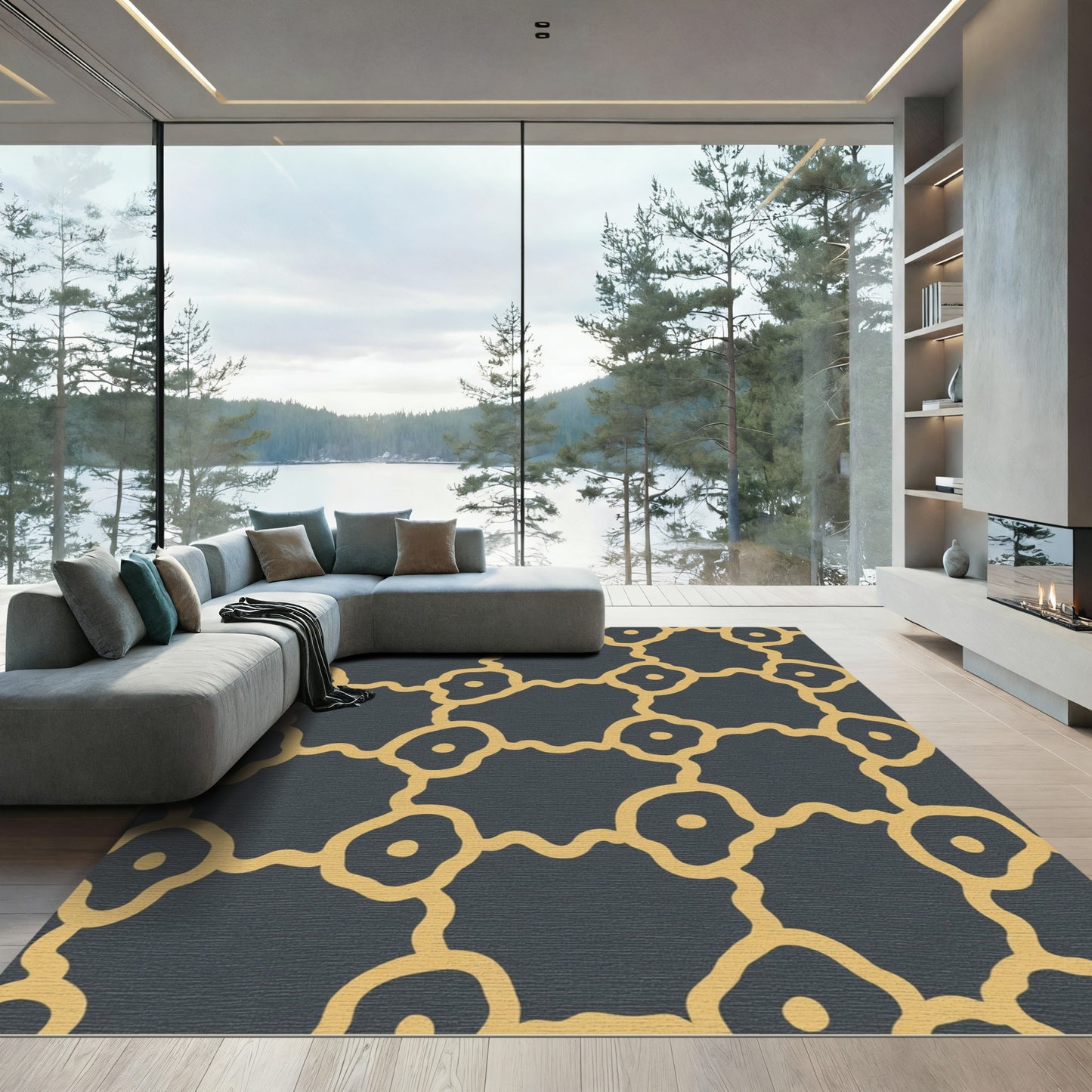 Mustard Gold Organic Constellation Rug