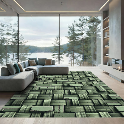 Sage Green Woven Texture Rug