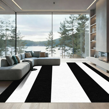 High Contrast Parallel Lines Collection Rug