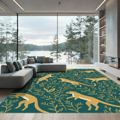 Golden Ferrets Emerald Meadow Rug