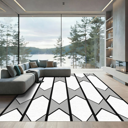 Monochromatic Vertical Chevron Block Rug