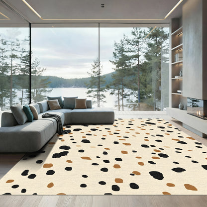 Brown Black Speckled Beige Spots Rug