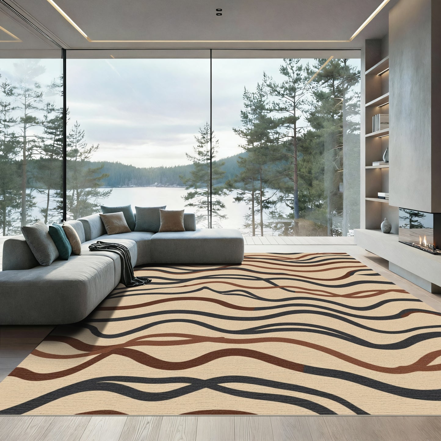Earthy Lines Organic Swirl Rug