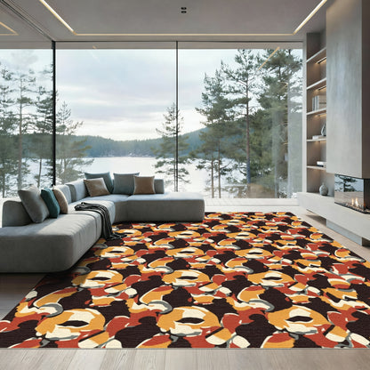 Earthy Tones Organic Abstract Scatter Rug