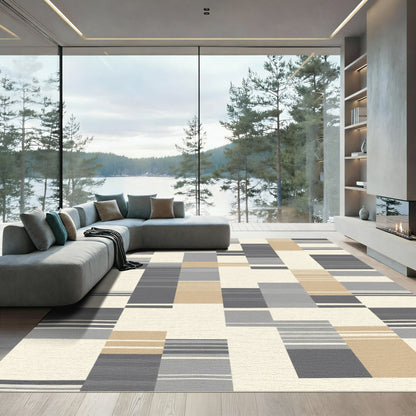Modern Geo Stripe Block Rug