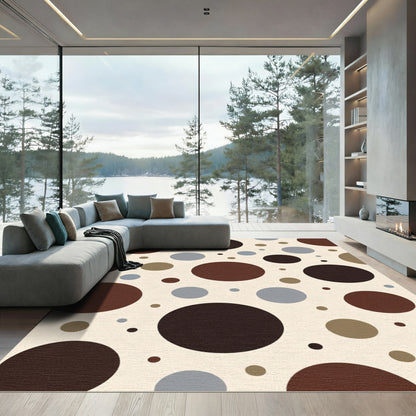 Modern Abstract Polka Dot Circles Rug