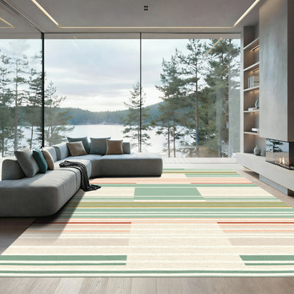 Striped Geometric Palette Rug