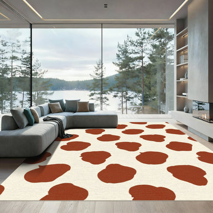 Brown Spotted Organic Shape Rug