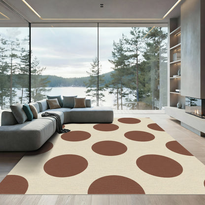 Brown Polka Dot Cream Accent Rug