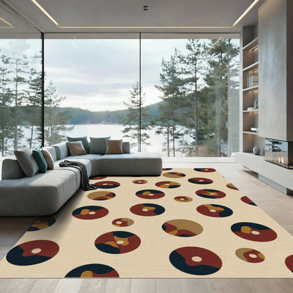 Terracotta Navy Abstract Circles Rug