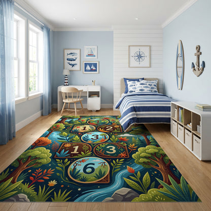 Whimsical Forest Hopscotch Floral Rug