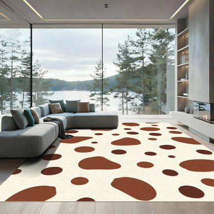 Brown Cream Irregular Spot Rug