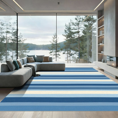 Aqua Marine Gradient Stripe Rug