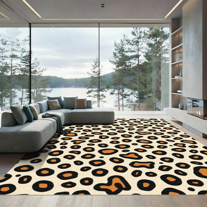 Bold Amber Black Spots Rug