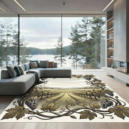 Vineyard Grapes Scrollwork Landscape Rug