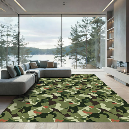 Earth Tones Camouflage Abstract Rug
