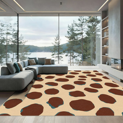 Rich Brown Spotty Organic Pattern Rug