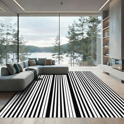 Monochromatic Bold Vertical Stripe Rug