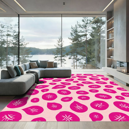 Vibrant Pink Organic Abstract Shape Rug