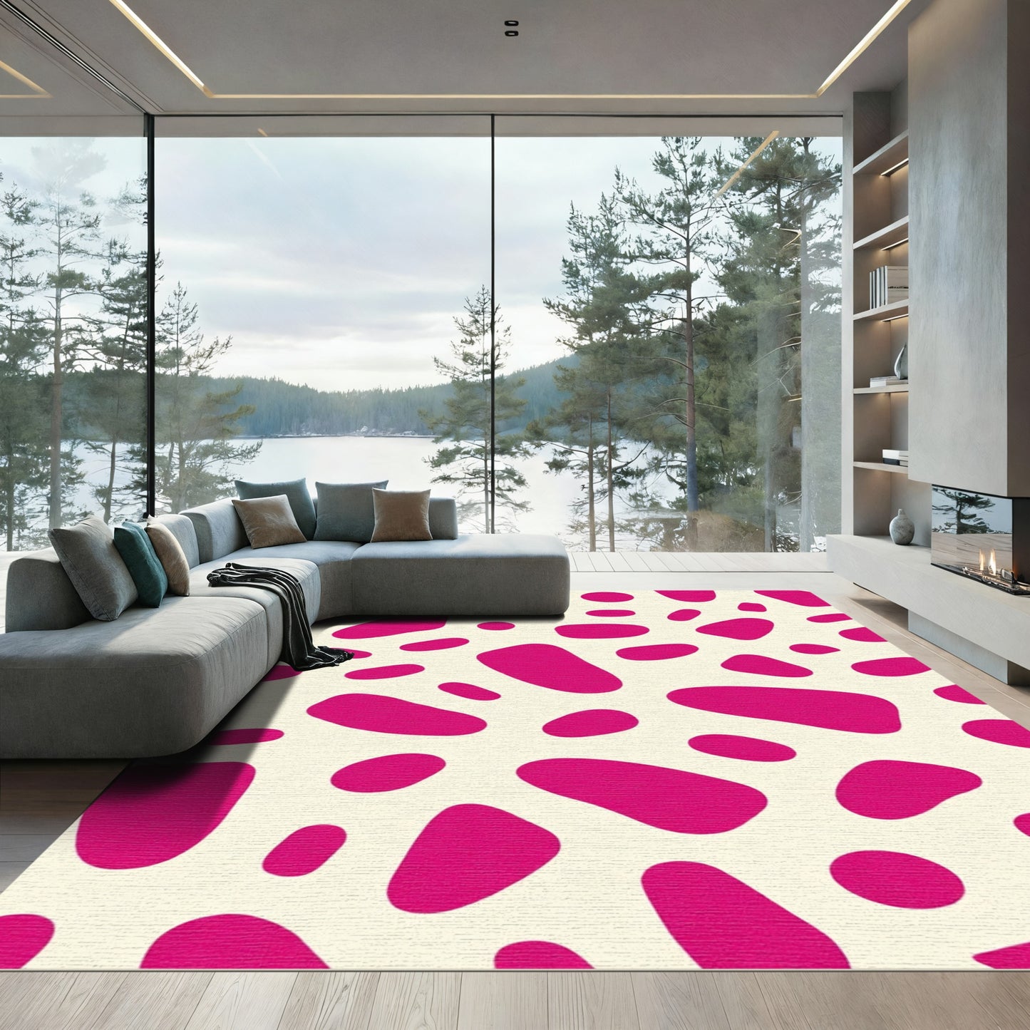 Hot Pink Organic Dot Collection Rug