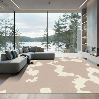 Contemporary Beige and Cream Spots Rug