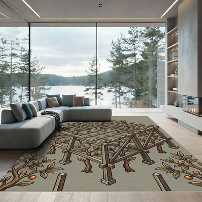 Wooden Pergola Orange Grove Accents Rug