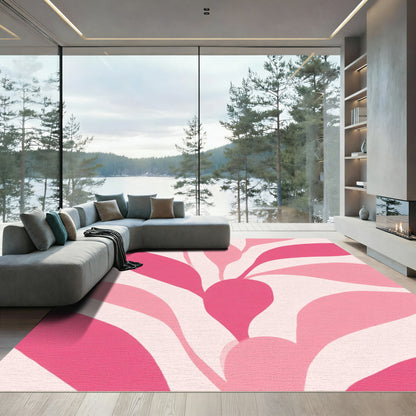 Pink Abstract Swirl Bloom Rug