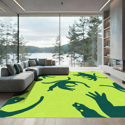 Dark Teal Swinging Monkey Citrus Rug
