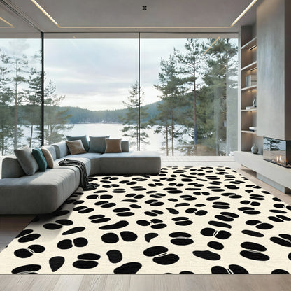 Minimalist Black Bean Cream Scatter Rug