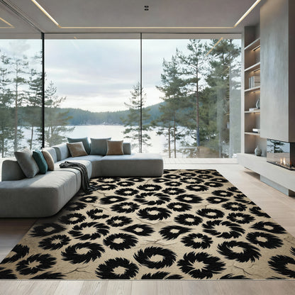 Black Whirlwind Medallion Collage Rug