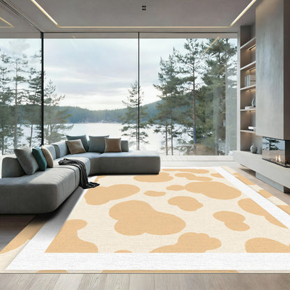 Peach And Cream Abstract Spots Rug