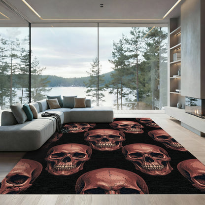 Gothic Terracotta Skull Repeating Art Rug