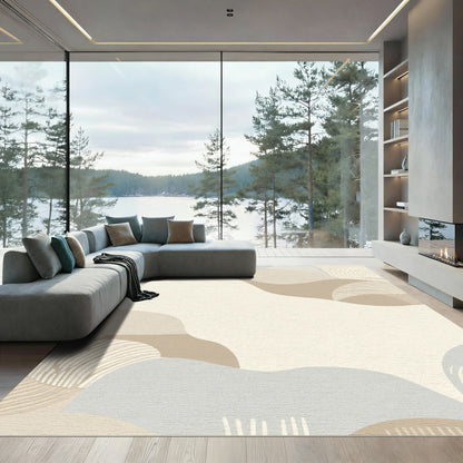 Neutral Organic Stripe Wave Rug
