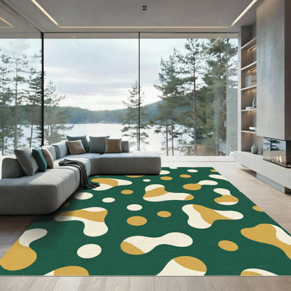 Emerald Organic Blob Dots Rug