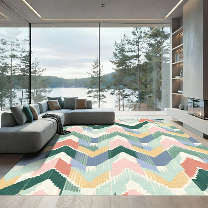 Multi Color Chevron Zigzag Rug