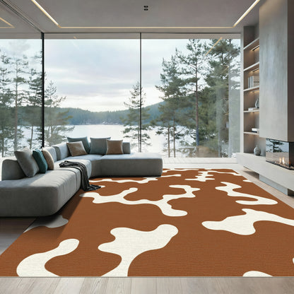 Brown Cream Organic Spot Rug