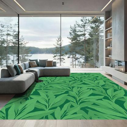 Verdant Green Leafy Branches Rug