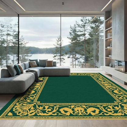 Ornate Golden Vine Border Rug