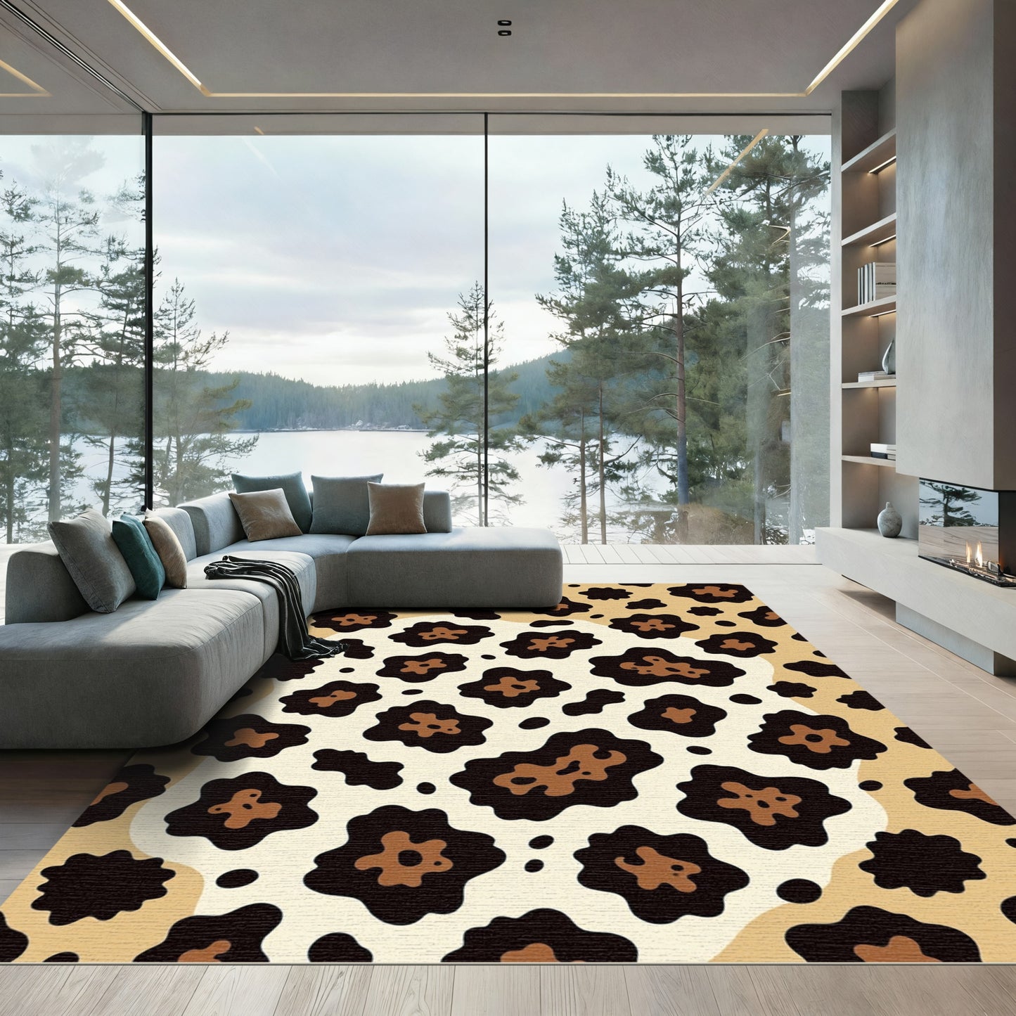 Bold Leopard Print Spots Rug