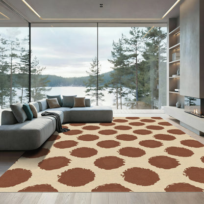 Brown Coffee Spot Repeat Rug