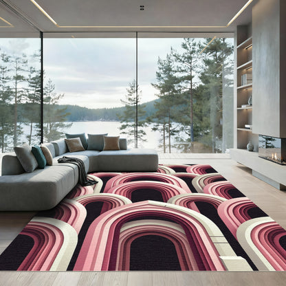 Pink Layered Archway Composition Rug