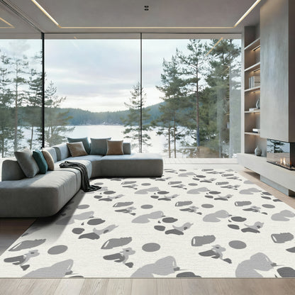 Monochromatic Abstract Blotches Repeating Pattern Rug