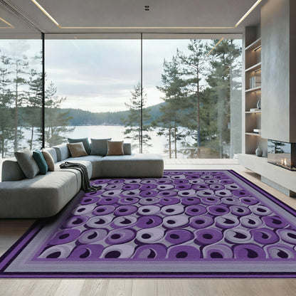 Groovy Purple Swirl Geometric Rug