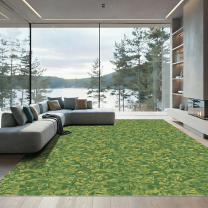 Verdant Abstract Swirls Garden Rug