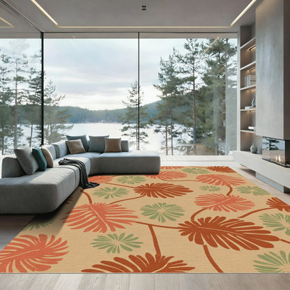 Terracotta Sage Tropical Foliage Vines Rug