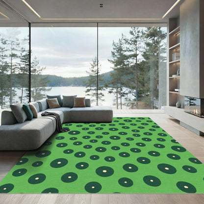 Emerald Green Polka Dot Scatter Rug