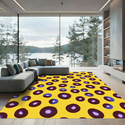 Bold Yellow Scattered Circles Rug
